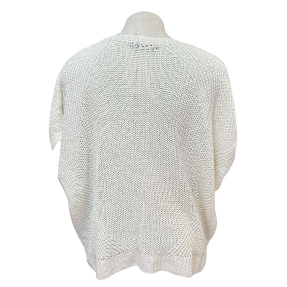POLO RL 100% Linen Knit Mesh Oversized Dolman Sleeve Sweater in White Size Small - Picture 6 of 10